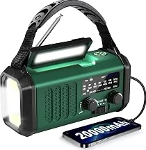 2026 New NOAA Weather Radio 20000mAh Emergency Hand Crank Solar Radio AM/FM — Best Seller
