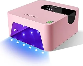 Pro Grade JODSONE U V Nail Lamp Rechargeable Portable with 3 Timers and LCD Display Screen for Cordless Nail Dryer Gel Pink — Best Seller