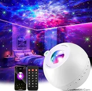 Best Seller One Fire Galaxy Projector,15 Colors,Gifts for Girls&Women&Boys,White Noise | Birthday,7 Brightness,Green Star,4 Speed,Bluetooth,Remote,Timer,Teen Bedroom Decor,Relax,Party,Led Lights,Lava Lamp — Travel Friendly - view 1