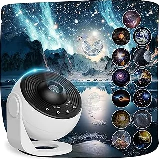 Limited Galaxy Projector Night Light, 13-in-1 Star Projector for Bedroom, White | Planetarium Projector and Night Light Projector with 13 Space Scenes, Ceiling Projection, 360° Rotation, Focus and Timer — Perfect Gift Idea