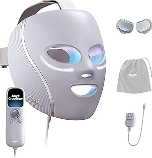 High Quality Shark CryoGlow LED Face Mask, Red Light Therapy, Under-Eye Cooling, FW312PL — Travel Friendly