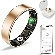 Top Rated Women Men Smart Ring Health Tracker, Sleep Exercise Health Monitoring Wearable Device, IP68 Waterproof, iOS/Android Compatible, No Subscription Required, 5‑Day Long Lasting Battery (Rose Gold, 8) — Upgrade Your Lifestyle