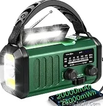 Upgraded Version QAUYYW Hand Crank Solar Emergency Radio,74000mWh NOAA AM FM Weather Radio — 74,000 mWh battery, clear NOAA AM/FM, 3‑mode LED flashlight & reading light, USB‑C SOS alarm for survival emergencies. — 2026 Collection - view 1