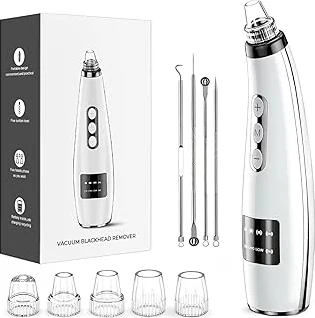 Pro Grade Blackhead Remover Vacuum, Facial Pore Extractor, 5 Suction Levels, 5 Probes — Durable Design