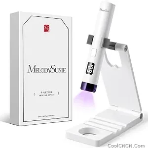 Exclusive Edition MelodySusie Handheld UV Light for Gel Nails P-ART01R with Stand, Hands-Free — Mini Portable Cordless Nail Lamp with LCD Display, Eye-Protective Cover, Flash Curing Glue, 450mAh Battery — Perfect Gift Idea - view 1