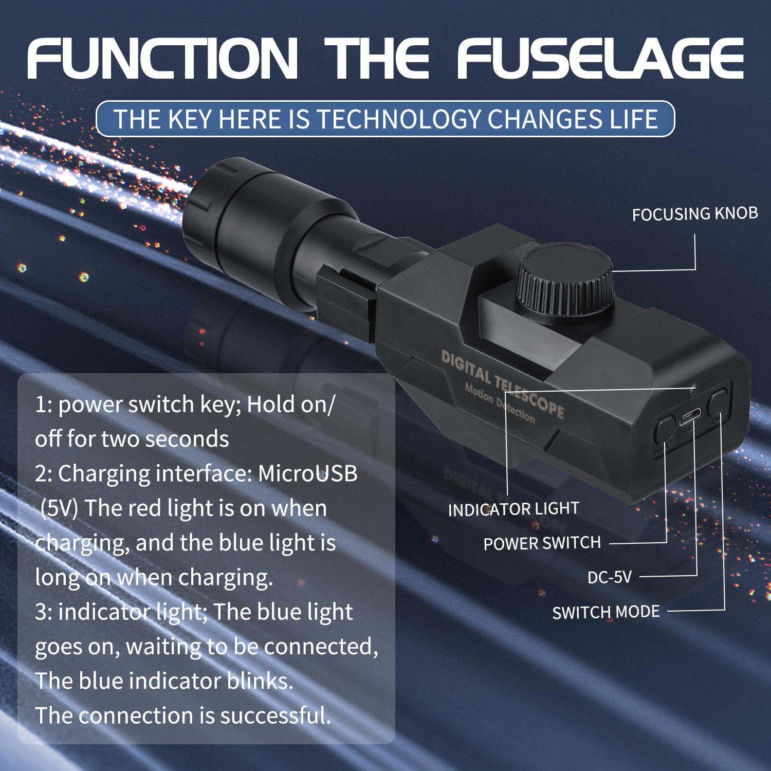 WiFi Digital Telescope 70x Zoom 1920X1080 Monocular Camera Monitor with Tripod Cellphone APP Control Support Android IOS System