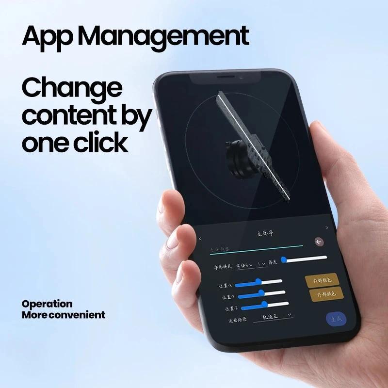 3D Holographic Projection Fan 14cm Portable Advertising Machine Suspended Aerial Imaging Stereoscopic Fan Screen 3D Holographic