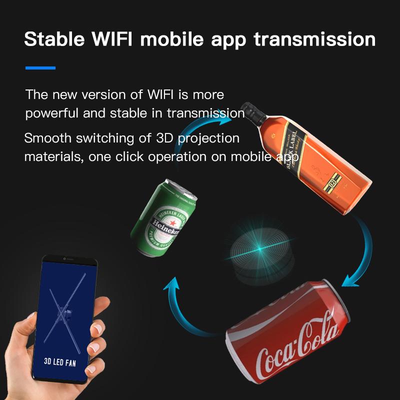 3D holographic naked eye  suspended projection advertising machine LED fan aerial imaging ultra-thin advertising machine