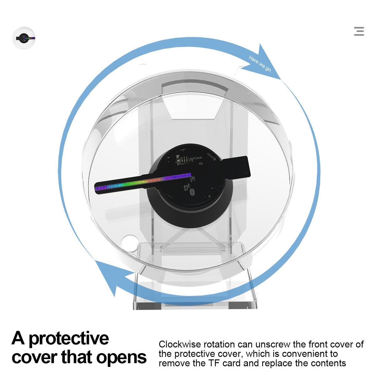 12CM MINI 3D Hologram Fan 3D Holographic Projector HD Holographic Projector for Stores Bars Party Xmas Advertising Display Light