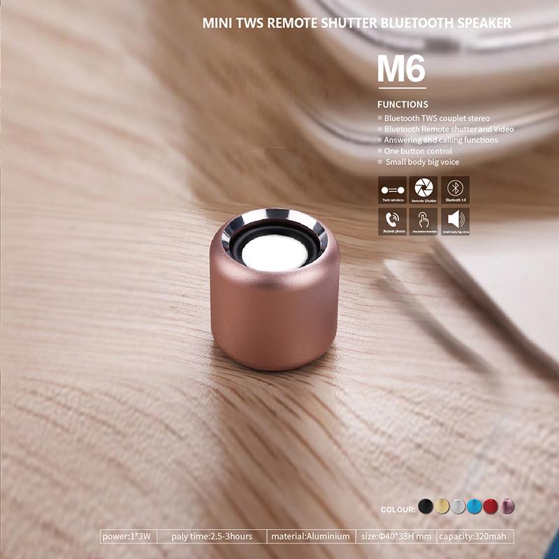Mini Bluetooth Speaker, M6, Wireless and Portable, Dual Pairing, Stereo Sound, TWS Technology, Built-in Microphone, Suitable for Desktop and Mobile Phone, Cute Design