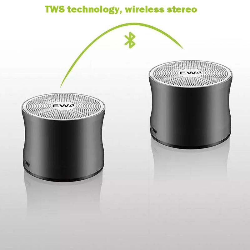EWA 109PRO Bluetooth Speaker Portable  Metal HIFI Speakers TWS Wireless Music Player Strong Sound SD Card Play Speaker