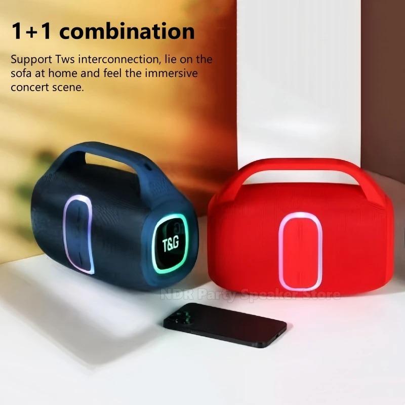 TG-674 Portable Subwoofer Bluetooth Speaker Wireless Speaker Large Battery support FM RadioWith RGB Light TG Speakers and TWS