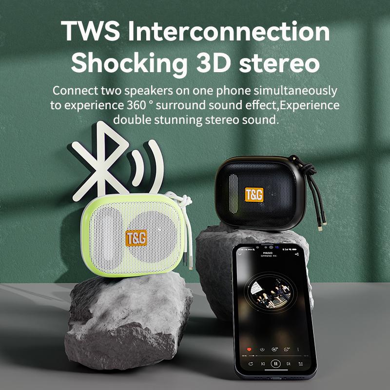 TG-394 Wireless Bluetooth Speaker Outdoor Portable IPX7 Waterproof TWS Interconnection Speakers 360° Surround HiFi Sound Quality