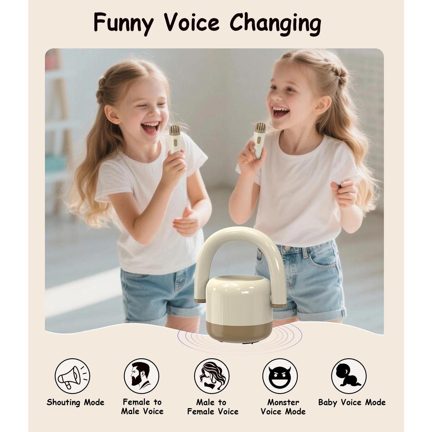 EWA A17 Mini Karaoke Machine,Bluetooth 5.3 Karaoke Speaker with 2 Wireless Microphones,Family Home Party Christmas Toys Gifts