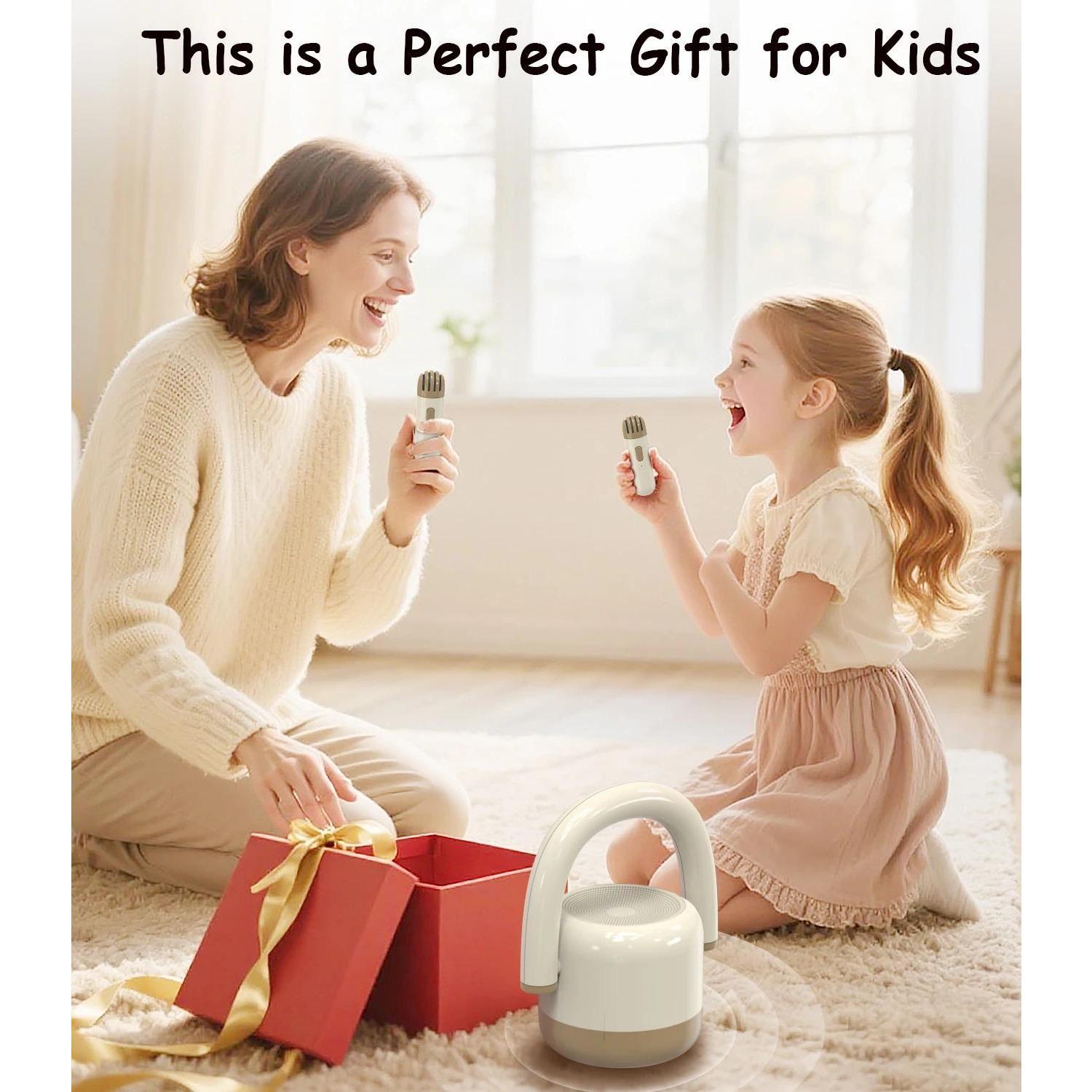 EWA A17 Mini Karaoke Machine,Bluetooth 5.3 Karaoke Speaker with 2 Wireless Microphones,Family Home Party Christmas Toys Gifts