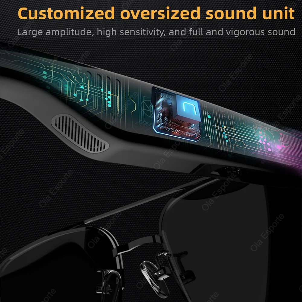 SG11pro Bluetooth Smart Glasses Audio Music Calls Anti-blue Light UV400 Polarized Lens Men Wireless Smart Sunglasses Headphones