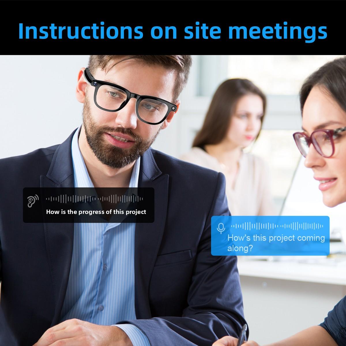 Ai Smart Glasses With 800w High-definition Camera Bluetooth Headset Voice Calls Music Playback Photo Taking Video Recording Wearable Anti-Blue Light - Image 5