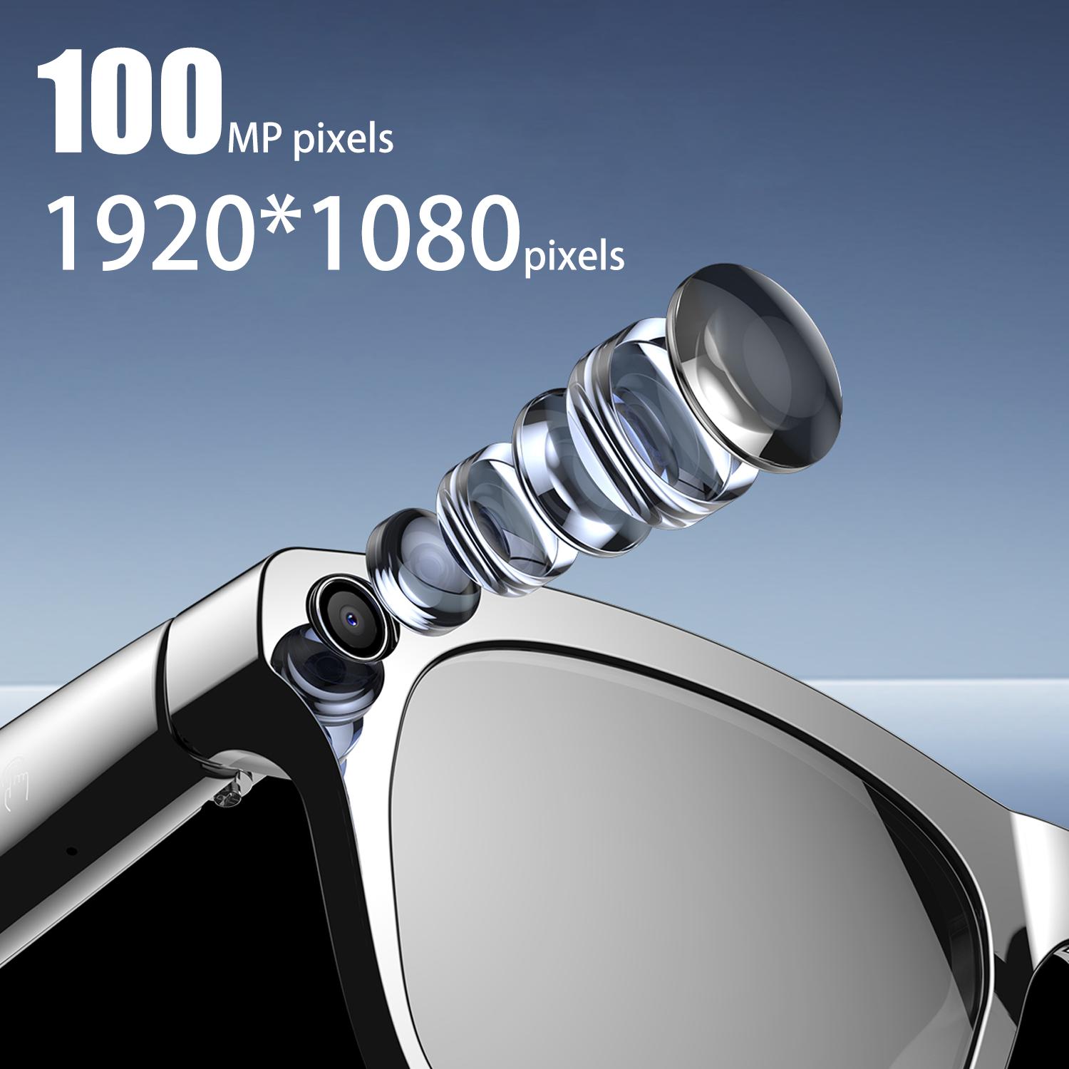 Smart Camera Glasses Bluetooth Headphones Translation AI Voice Assistant Music Sports Earphones Smart Touch Control Sunglasses Colorful Local Silicon Wearable Chargeable Black - Image 4