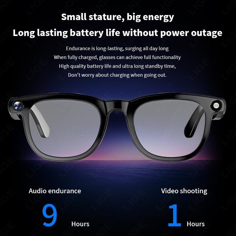New Smart Bluetooth Glasses 800W Pixels Camera Video Meeting Recording Glasses AI Translation Voice Calling Sunglasses Men Women Wearable Chargeable Anti-Blue Lenses - Image 5