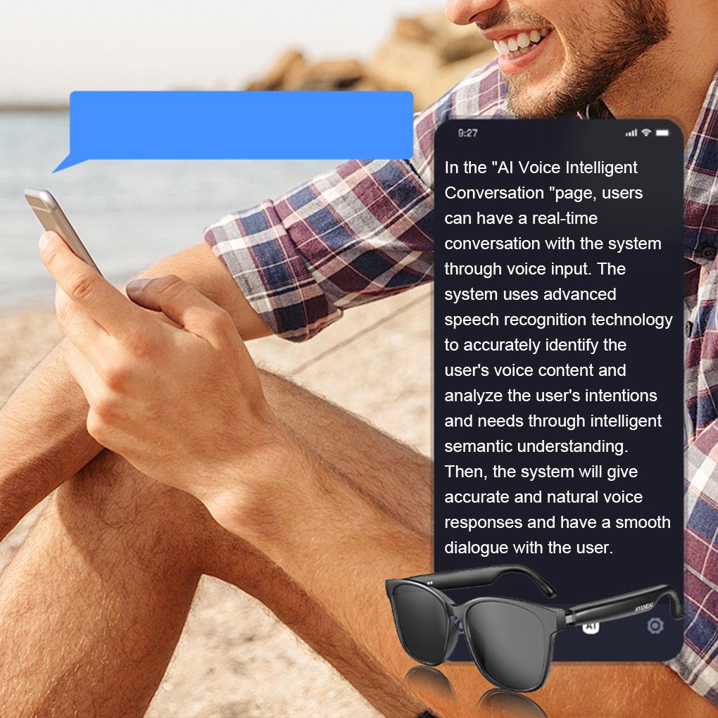 Smart Glasses Translator 144 Languages Real-time Translation  Translation Bluetooth AI Translator Glasses Built-in Mic Speakers Wearable White Upgraded - Image 4