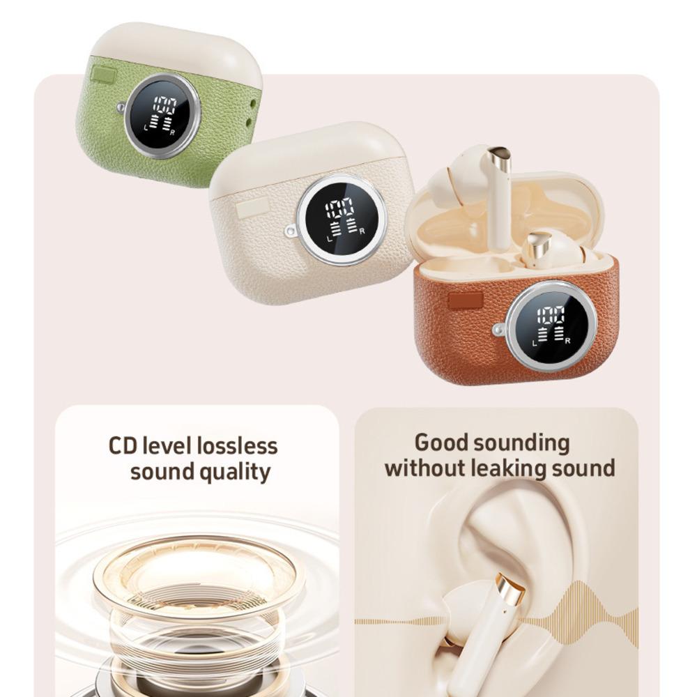 M88 Retro Style Leather Texture Bluetooth Earphones Sport Music Wireless Bluetooth ANC Noise Reduction Long Battery Life Headset Audio Electronic - Image 3