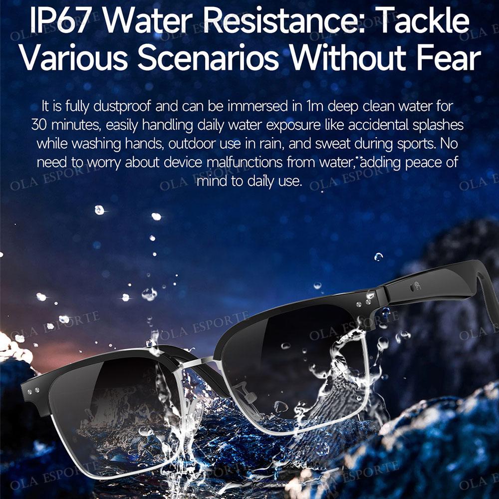 AI Smart Translation Glasses Bluetooth Call Remote Music 164 Video Online Language Translator Voice Note UV400 Sunglasses 2025 Automatic Device