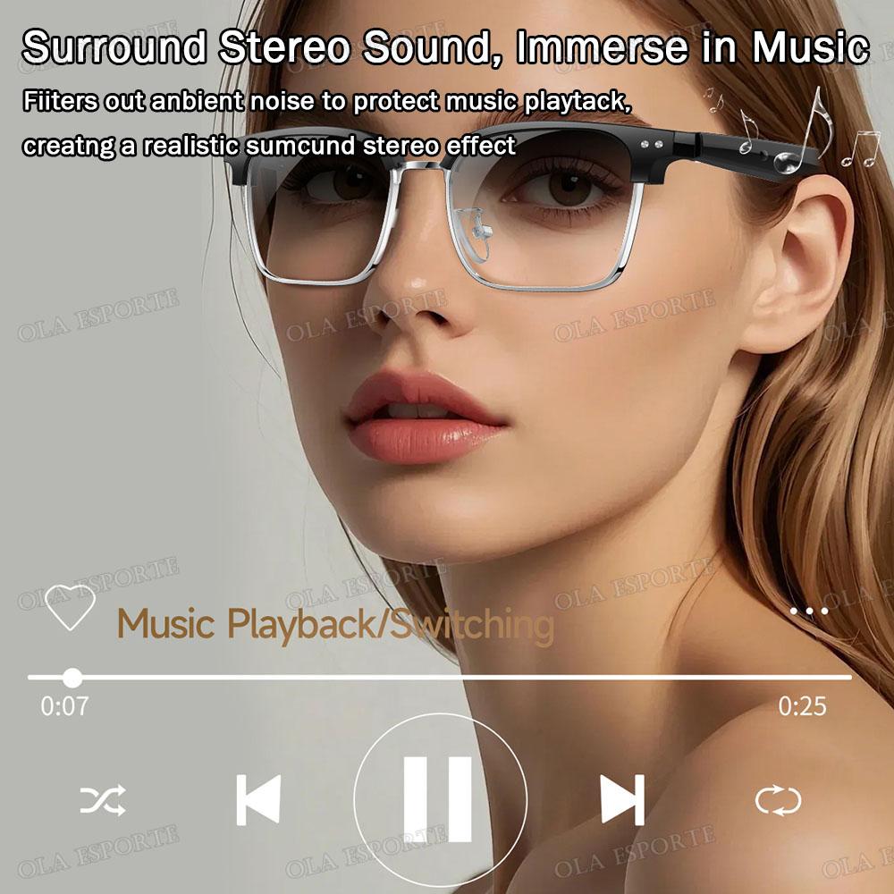 AI Smart Translation Glasses Bluetooth Call Remote Music 164 Video Online Language Translator Voice Note UV400 Sunglasses 2025 Automatic Device - Image 4