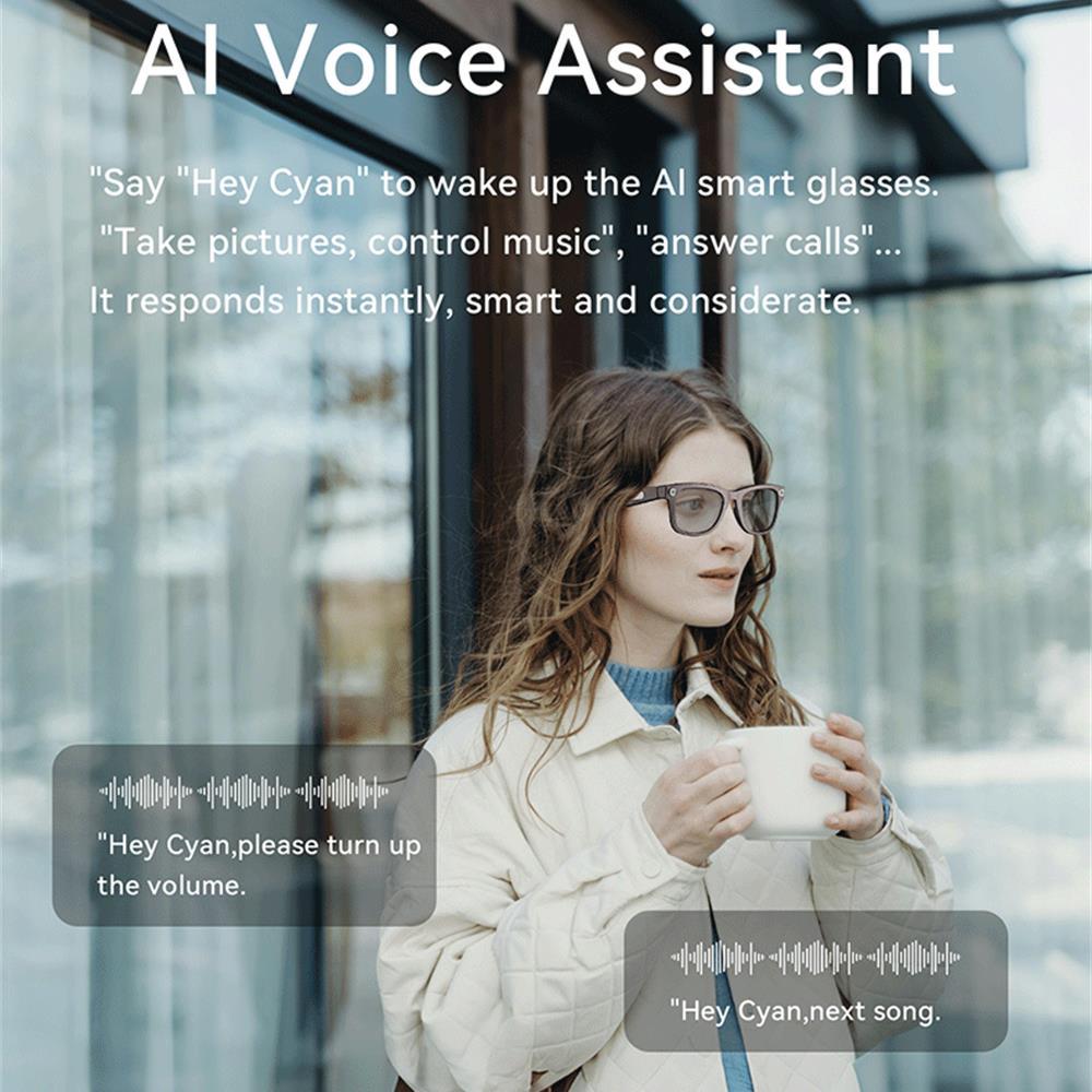 2025 500W Pixels 2K Video Recording AI Smart Glasses HD Call Smart Image Recognition Dialogue Translation Blue Tooth Sunglasses