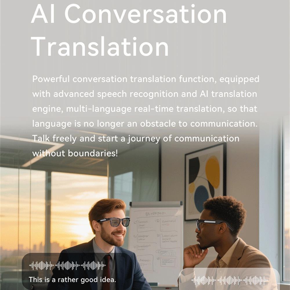 2025 500W Pixels 2K Video Recording AI Smart Glasses HD Call Smart Image Recognition Dialogue Translation Blue Tooth Sunglasses - Image 4