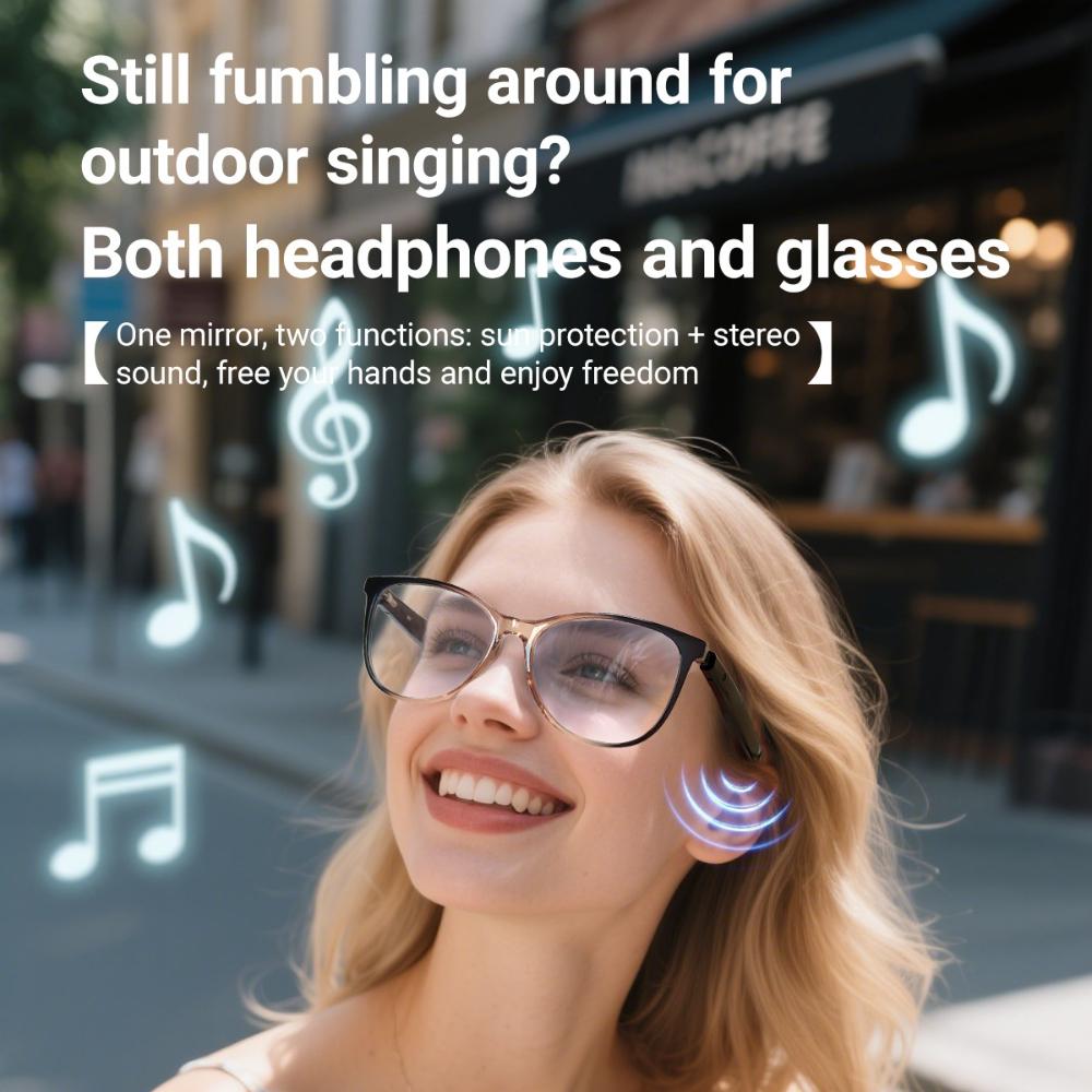 Blue Light Blocking Glasses, Get-50, Smart Translation, Voice Remote Control, Music Glasses, Waterproof Glasses