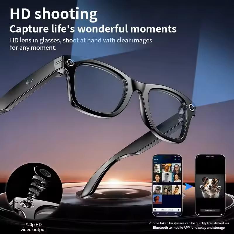 AI Smart Glasses with 8MP Camera Video Recording 100+ Languages Translation Sunglasses Bluetooth Call Music Play Men Women 2025