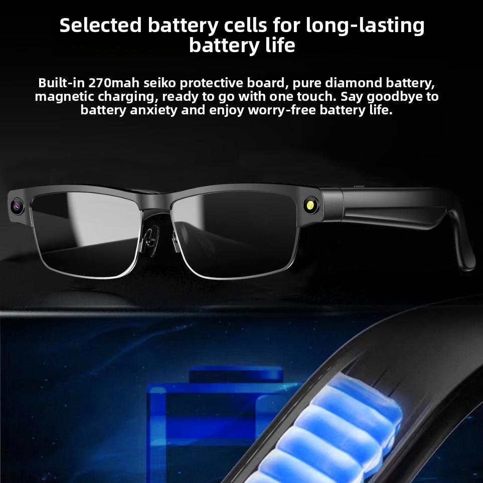 Smart Ai camera glasses 800W pixel listening to music Bluetooth call recording anti-blue light fashion sunglasses