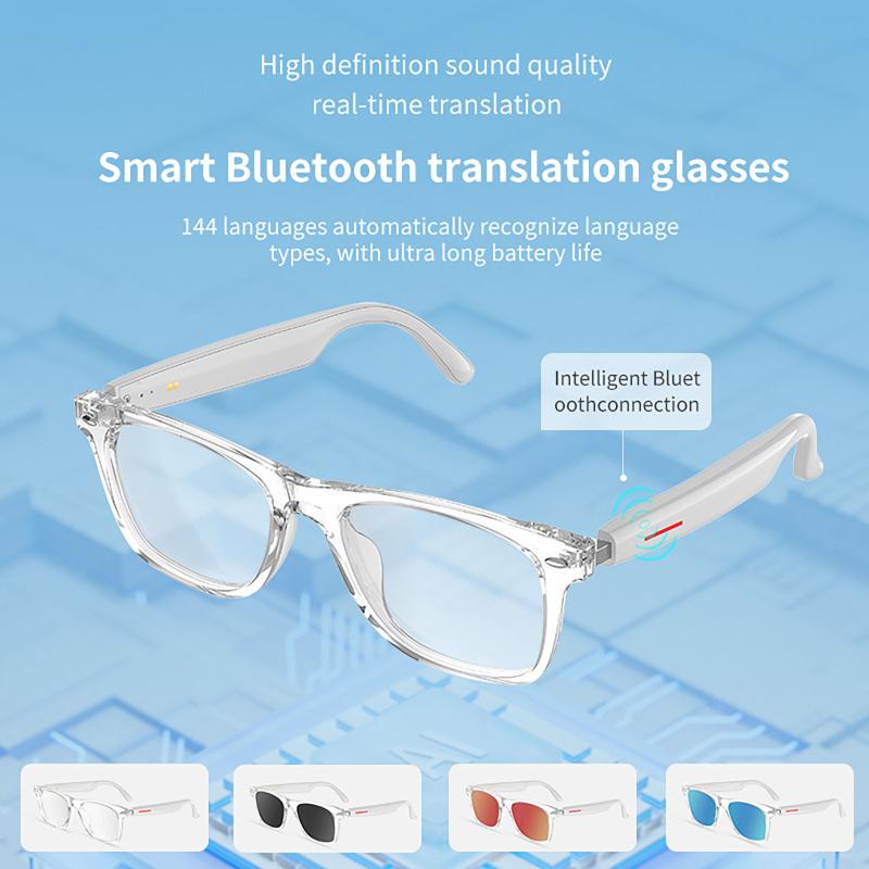 Translator Glasses AI 144 Languages Bluetooth Translation Sunglasses Chat Intelligent Real-time Voice Rssistant Smart Glasses