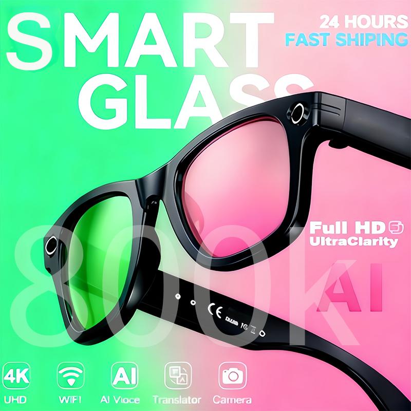 New 800W Camera AI Glasses Men Color-Changing Smart Translation Glasses Photo Video Recording Waterproof Call Smart Sunglasses