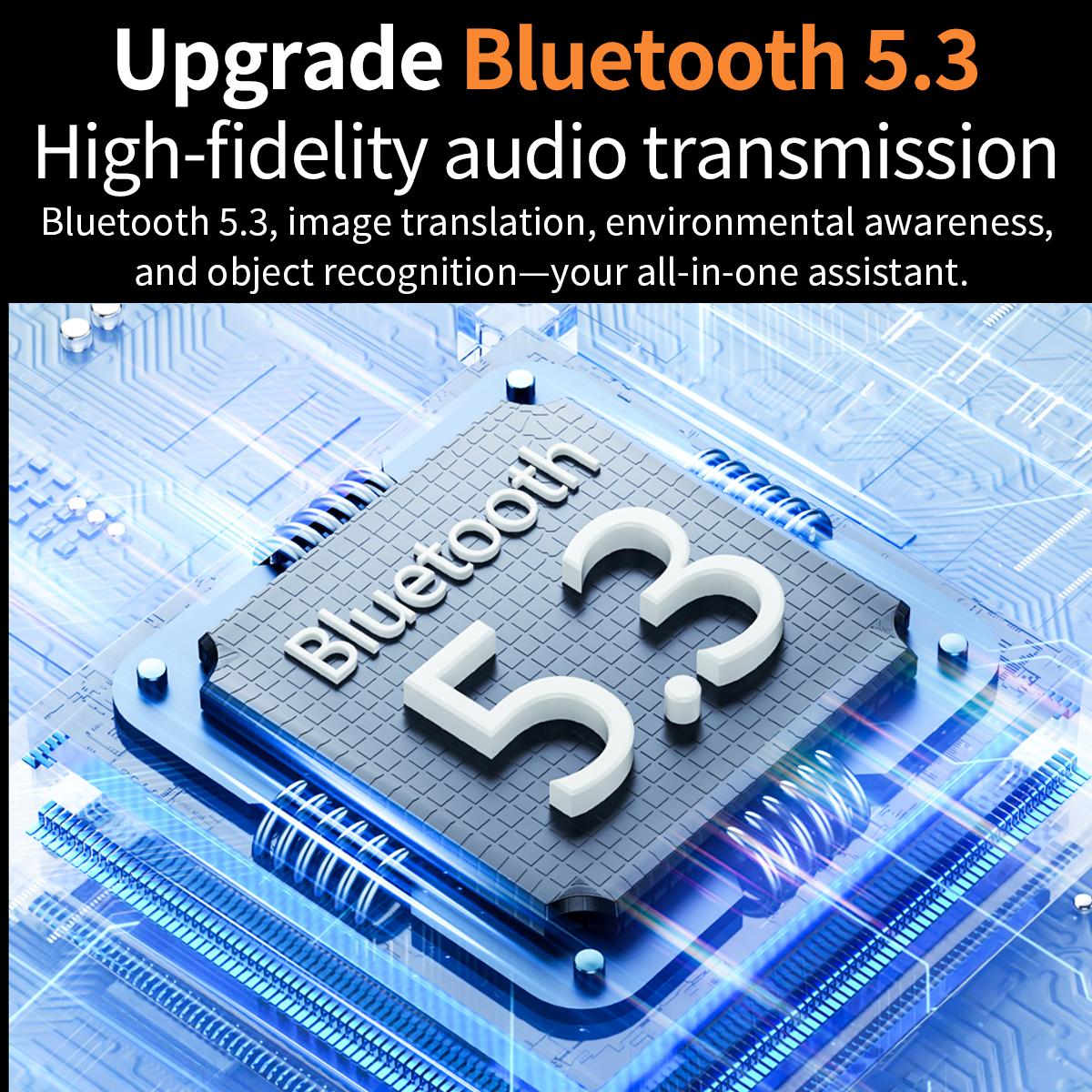 AI Smart Glasses V3 with an 8MP Camera, Bluetooth Phone Functionality, Voice Assistant, Video Recording, and Music Playback