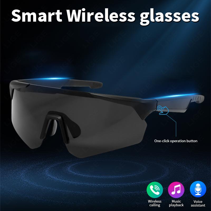 Smart Bluetooth Glasses, Polarized Sports Sunglasses, With Headphone Function, UV Protection, For Women and Men, Cycling Sunglasses, Compatible with Android and iOS