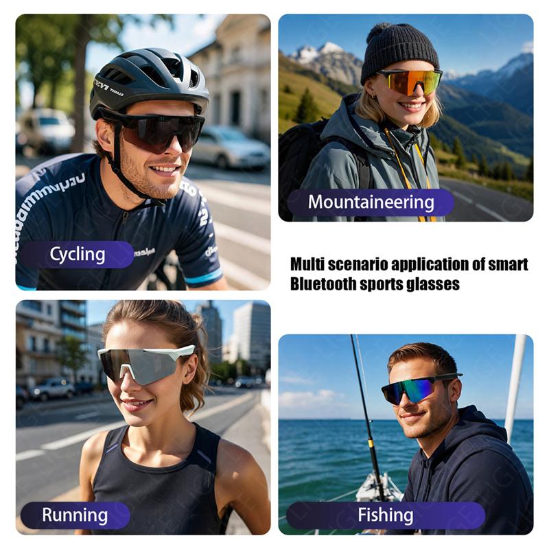 Smart Bluetooth Glasses, Polarized Sports Sunglasses, With Headphone Function, UV Protection, For Women and Men, Cycling Sunglasses, Compatible with Android and iOS