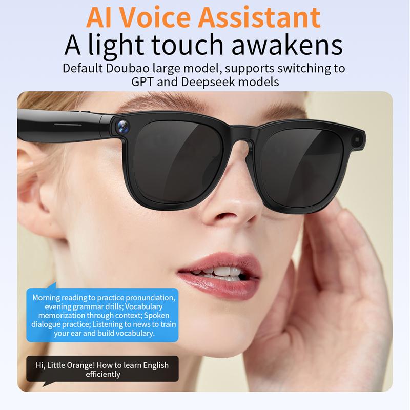 800W 4K HD AI Smart Glasses Chat GPT 100MP Camera Bluetooth Call 260Mah Battery Voice Assistant Control Glasses For Men Women