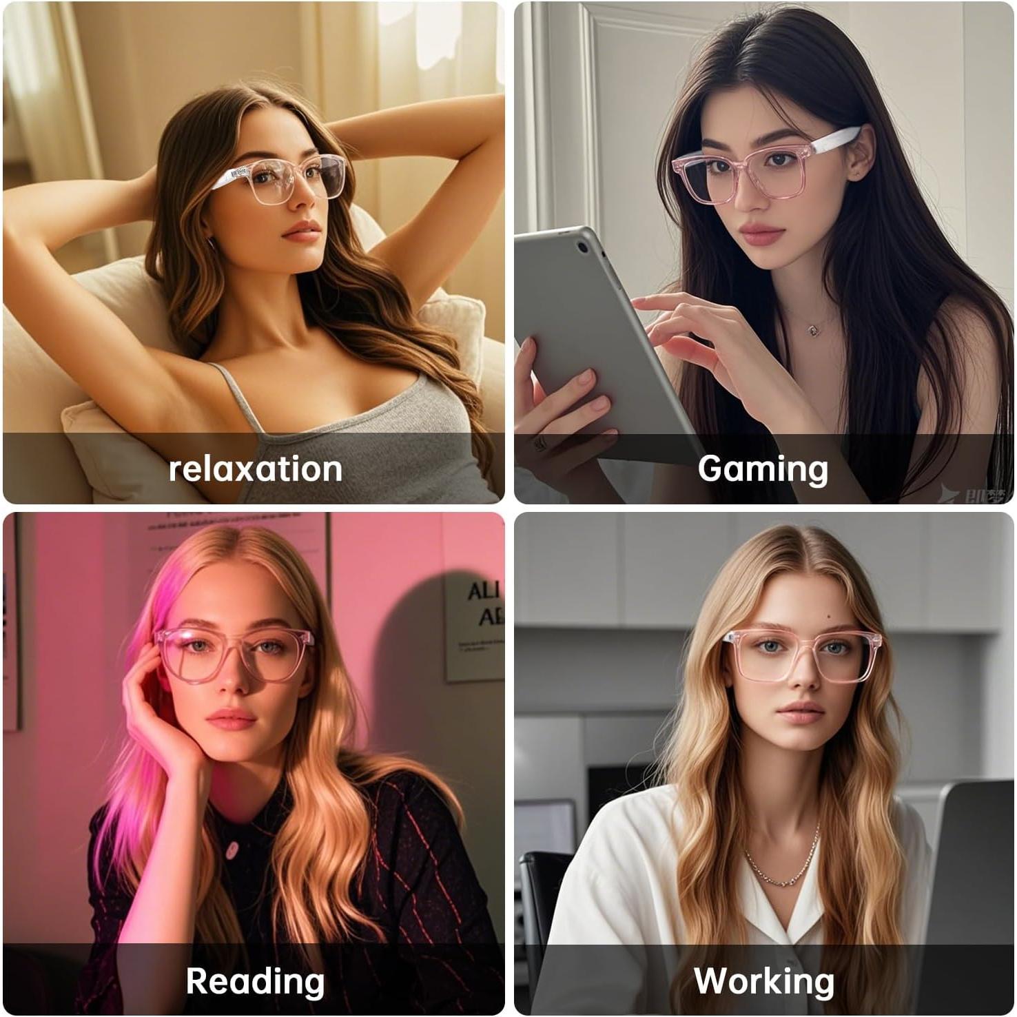 Smart glasses, suitable for men and women, blue light-blocking lenses that turn tinted, Bluetooth 5.3, audio, intelligent touch system, HD voice calls, Hi-Fi sound quality