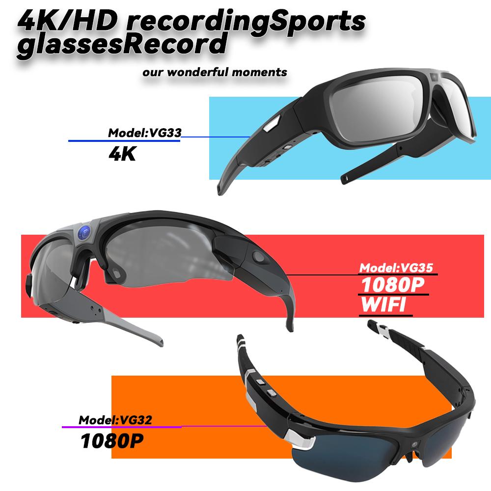 Smart Glasses, FPV HD 4K, WiFi Camera, 1080P Video Recording, Mini Wireless Body Camera, Perfect for Vlogging, Action POV, Sports, Motorcycling, Cycling - Image 1