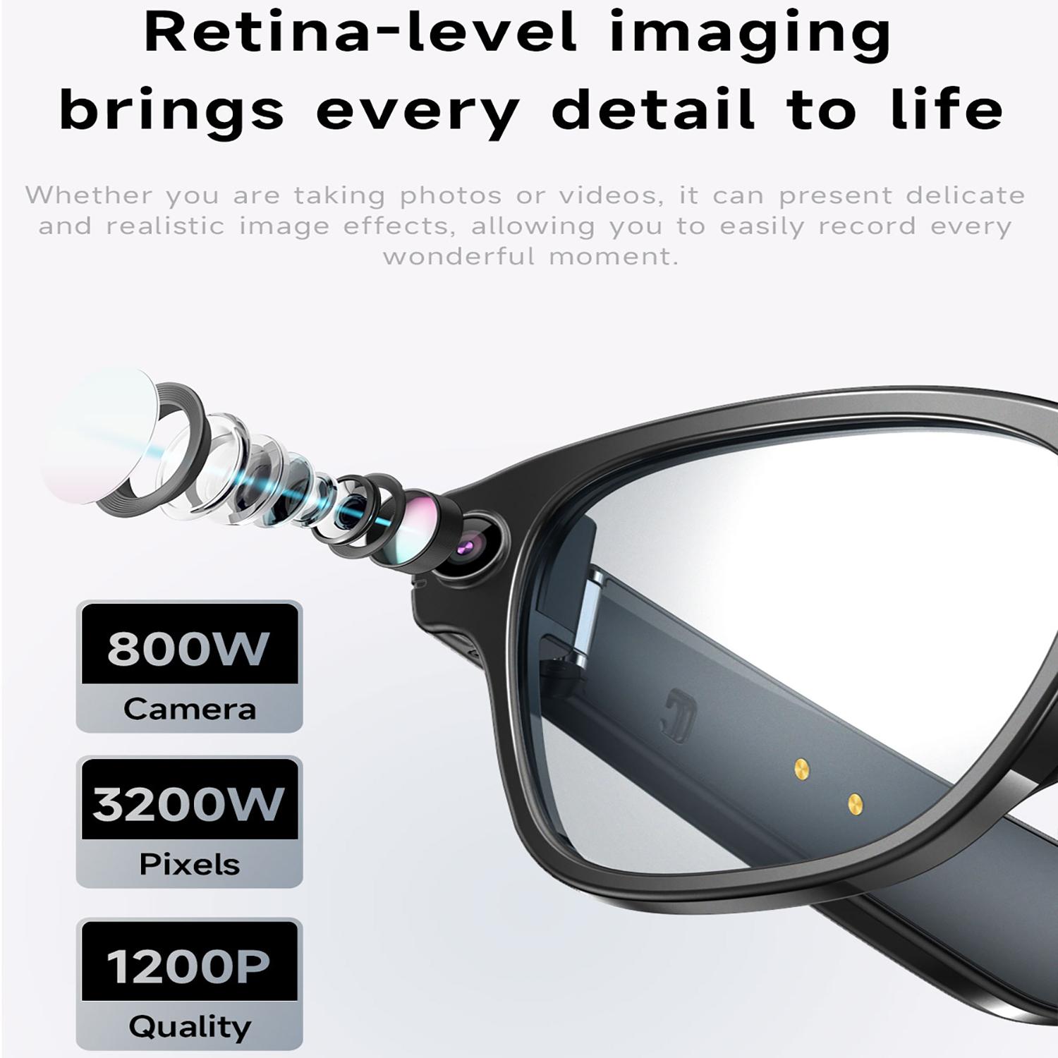 Smart Glasses, Voice Assistant, Toggle Translation, Touch Control, Video Recording, 800W Camera, Waterproof, Bluetooth Calling, Smart Sunglasses - Image 2