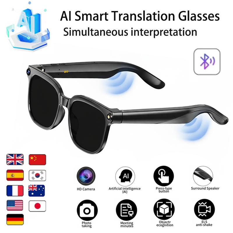 AI Smart Glasses Camera Glasses For Men HD 800W Pixels Multifunction Translation Bluetooth Music Touch Call Sports Sunglasses