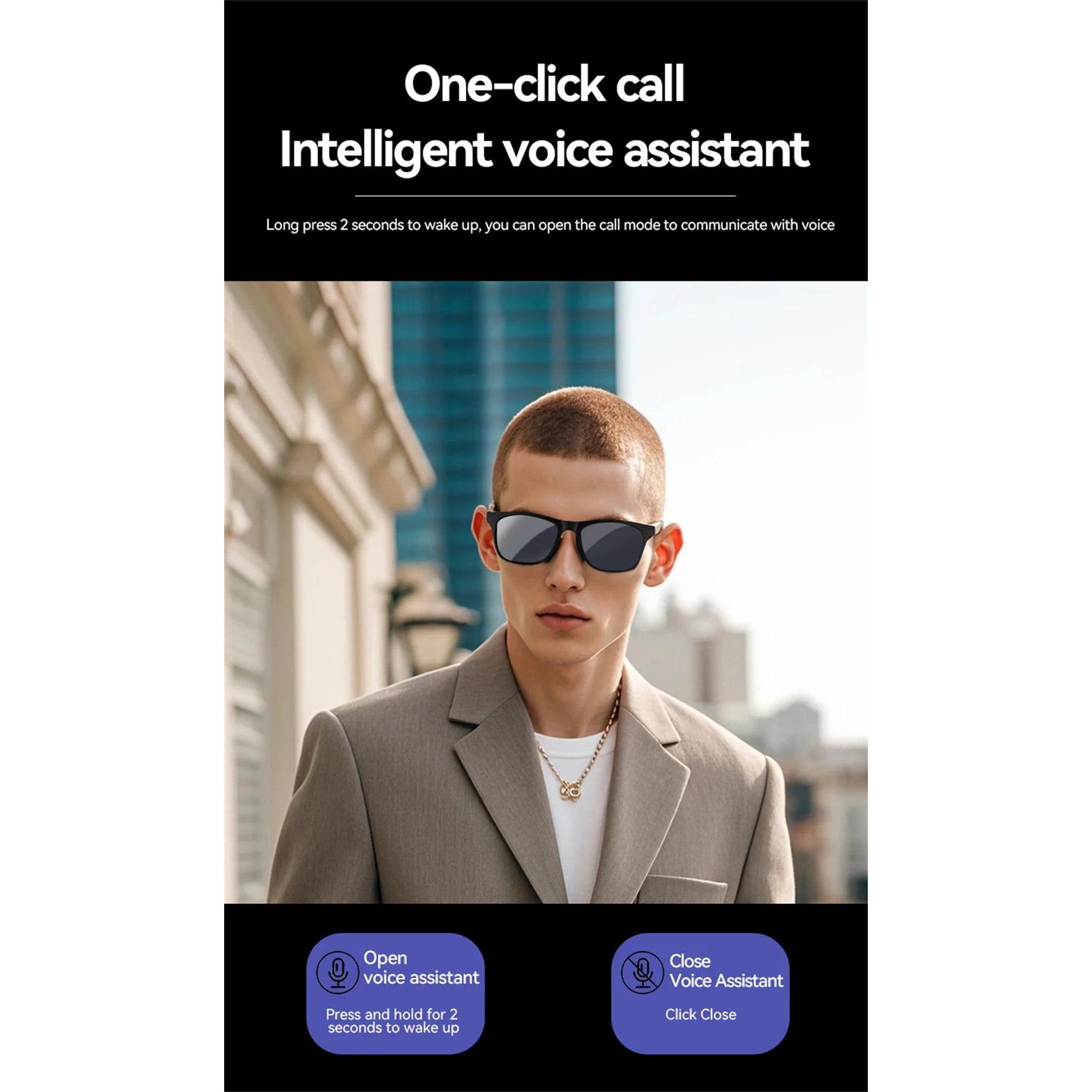 2026 New Smart Glasses Wireless Bluetooth Hands-Free Calling Music Play Headphones With Microphone Motion Stereo Speaker Glasses