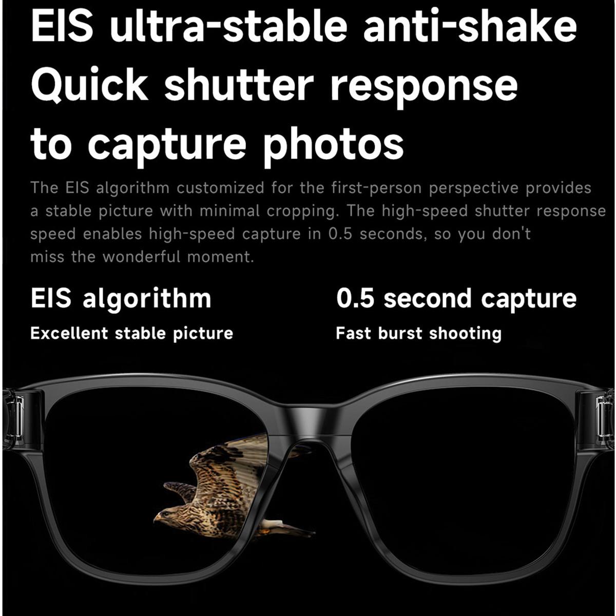 Smart Glasses with Video Camera Myopia Prescription 4GB 8MP Camera Anti Shake Video Shooting Object Recognition Smart Translate