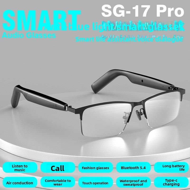 AI Smart Glasses Bluetooth Blue Light Filtering Real-Time Translation Call & Music Open-Ear Audio Wireless Earpiece Alternative