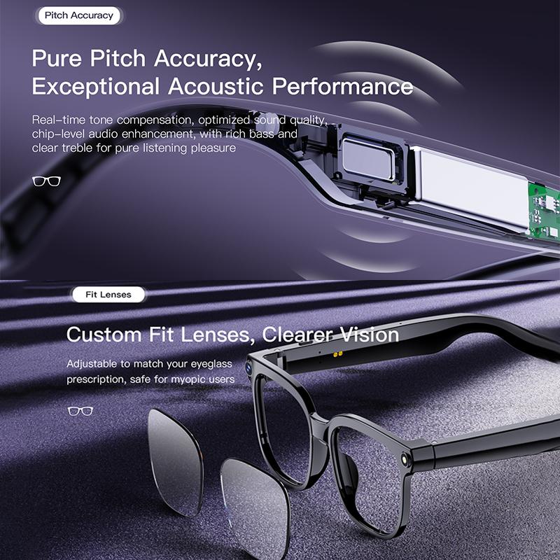 AI Smart Glasses Model M02S – New 2026 Version with 4K HD Resolution, 800MP Camera, GPT Video Calling, Bluetooth Connectivity, Voice Assistant, AI Language Translation, Suitable for Both Men and Women