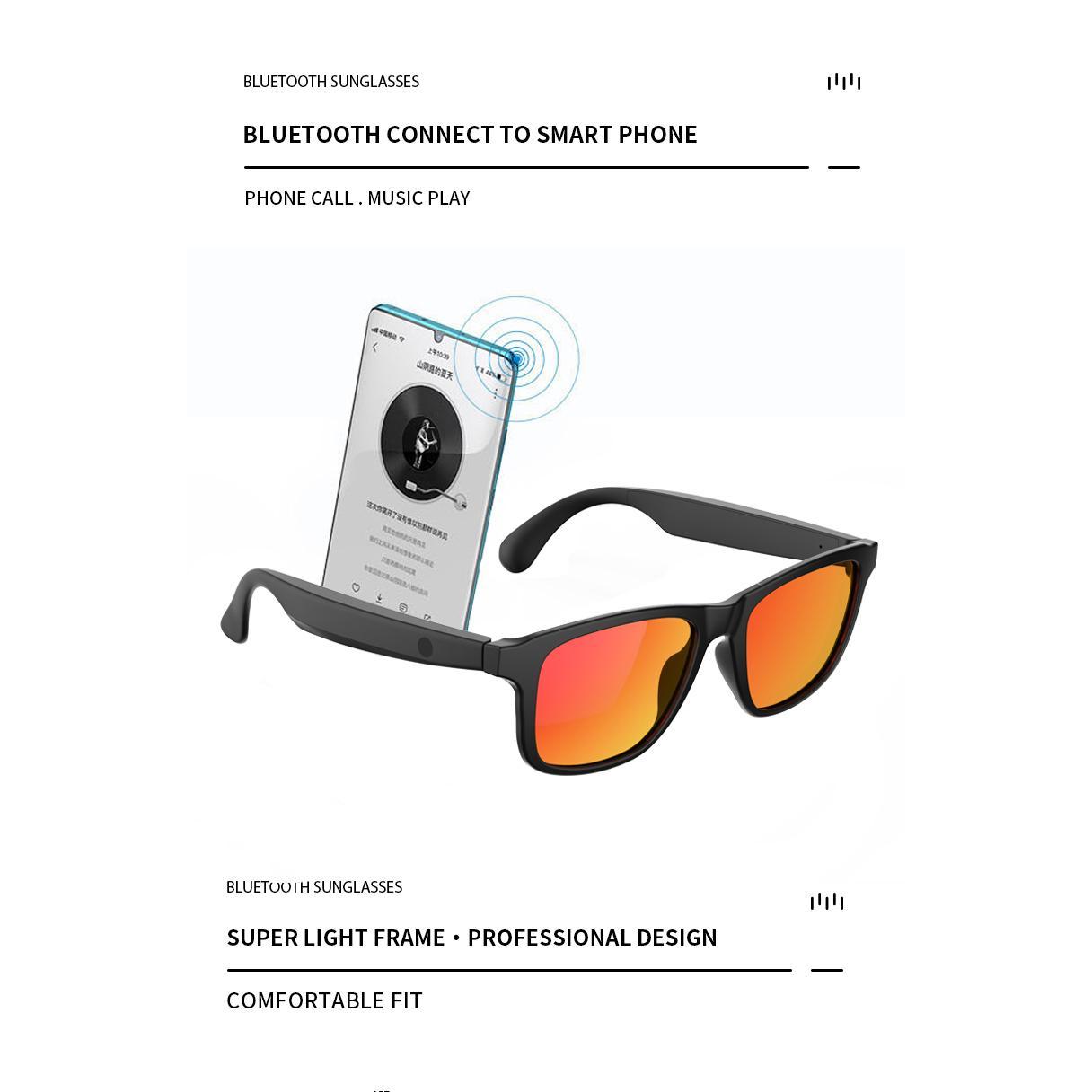 New Smart Glasses Wireless Bluetooth Hands-Free Talking Music Headset with Speaker Fashion Sunglasses Eyeglasses