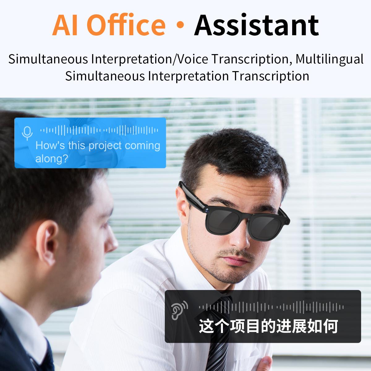 Smart Glasses, AI V3, with 8MP Camera, Compatible with ChatGPT  
Features: Bluetooth Calls, Voice Assistant, Video Recording, Music Player
