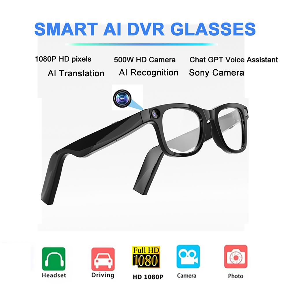 1080P HD Photography 500W GTP Sony Anti-Shake Shooting Bluetooth Voice Assistant AI Translation AI Recognition Video Glasses