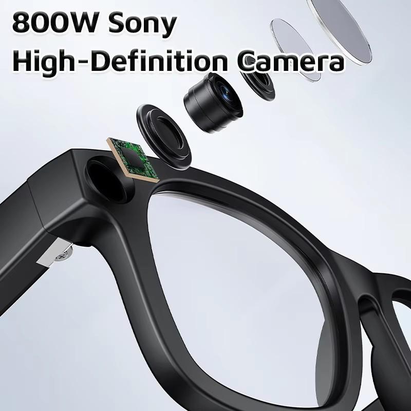 LIGE 800W Pixel Smart AI Glasses HD Shooting Video Record Voice Call Glasses Waterproof Bluetooth Smart Sunglasses for Men Woman
